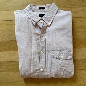 J. Crew | Men's Lavender Linen Button-Down Shirt | Size: Medium